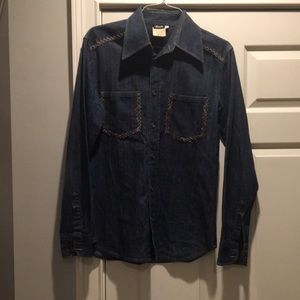 Dolce & Gabbana Vintage Denim Long Sleeve Shirt Made in Italy Women’s Large